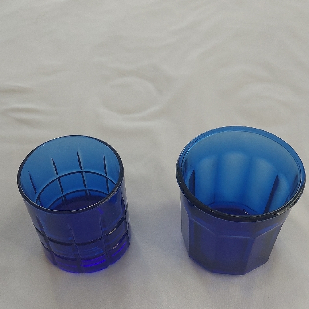 Colbolt Blue Glass Tumblers Different Styles .Small